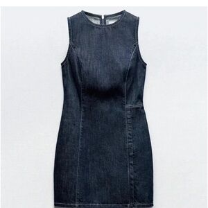 NWT ZARA TRF FITTED DENIM DRESS